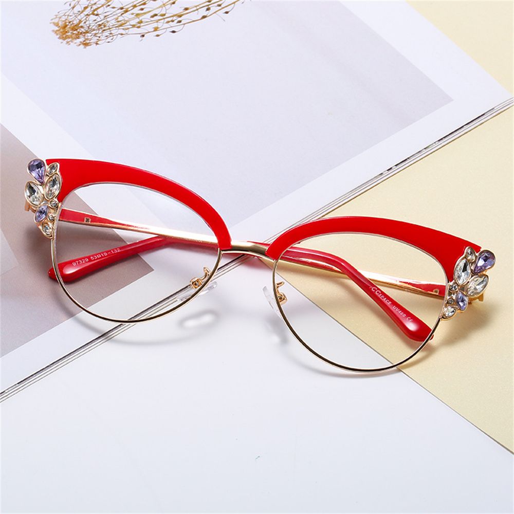 HOOR Beautiful Diamond Glasses Red / Diamonds