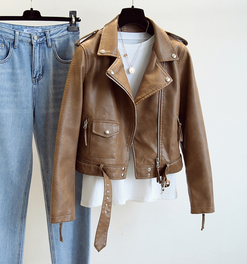 HOOR Leather Jackets with Belt