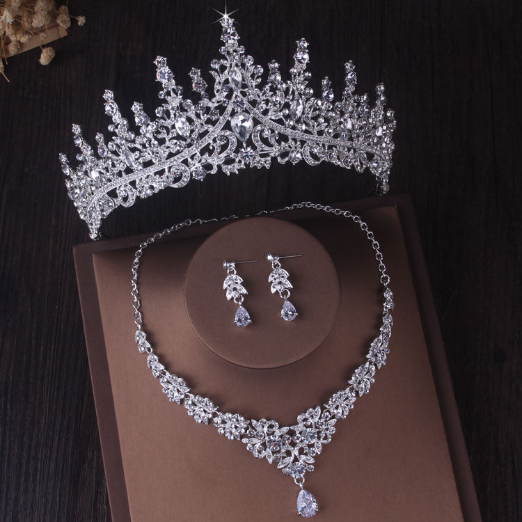 HOOR Crystal Bridal Jewelry Sets 3Pcs Jewelry Set