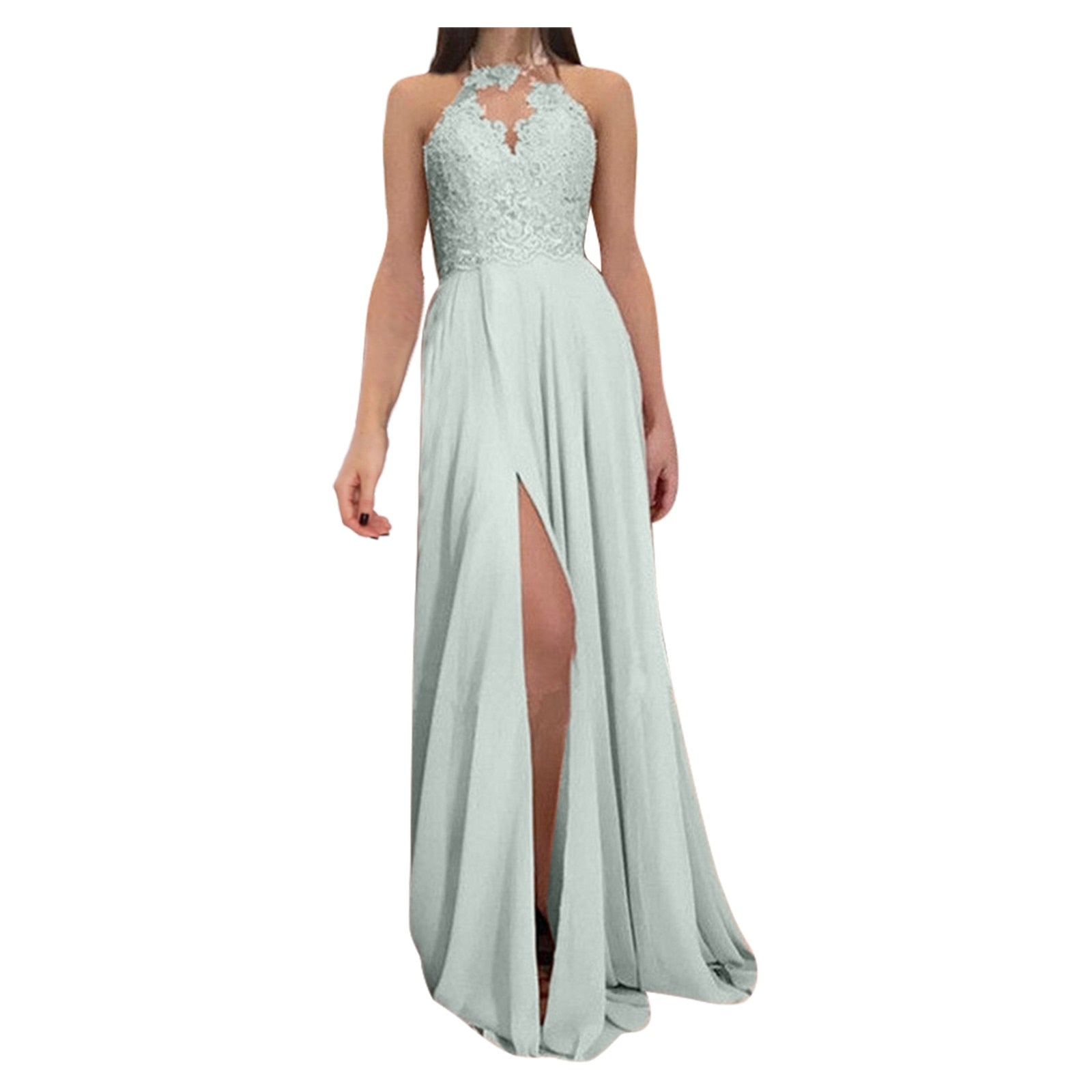 HOOR Elegant Sexy Lace Gown Mint Green