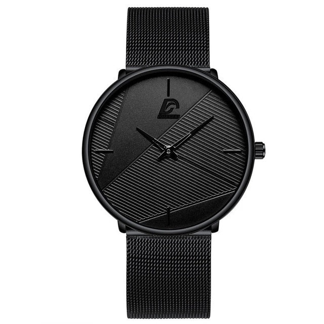 HOOR Minimalist Ultra-thin Watch Mesh Black Black