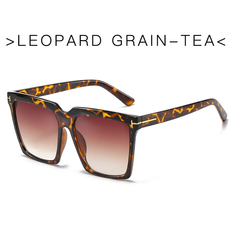 HOOR Square Sunglasses 2-Leopard-Tea As Picture