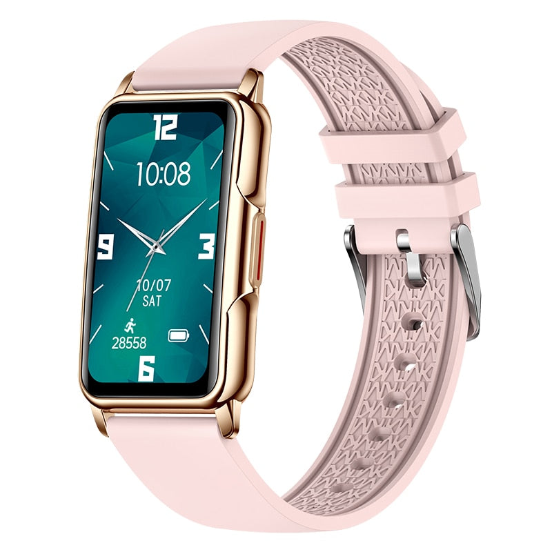 HOOR Waterproof Smartwatch Pink silicone band