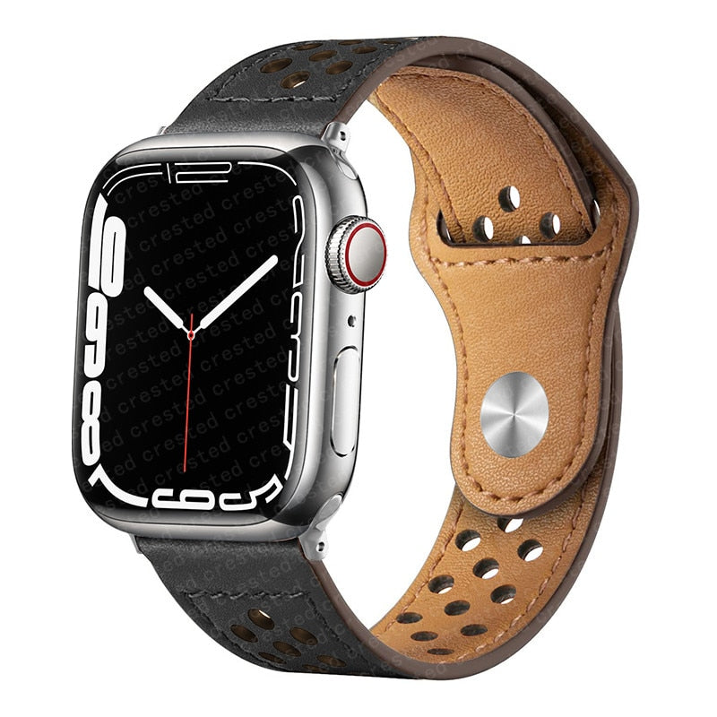 HOOR Leather strap Apple watch Black