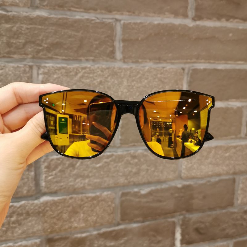 HOOR Shiny Coating Sunglasses Gold BLACK