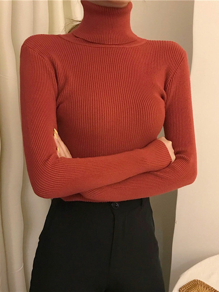 HOOR Turtleneck Sweaters Brick red One Size