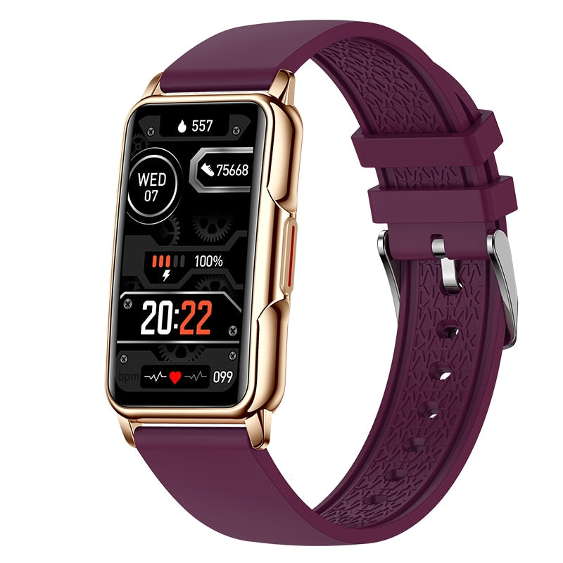 HOOR Waterproof Smartwatch Purple Silicone Belt