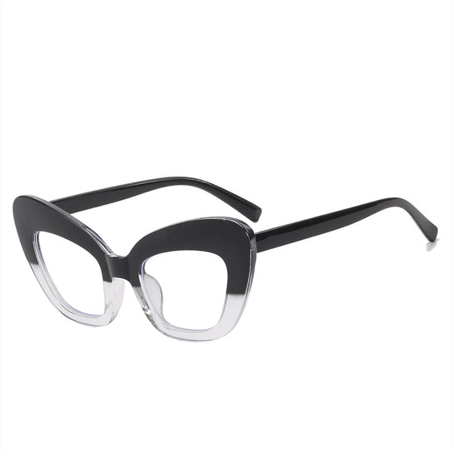 HOOR Anti Blue Cat Eye Glasses Black Transparent