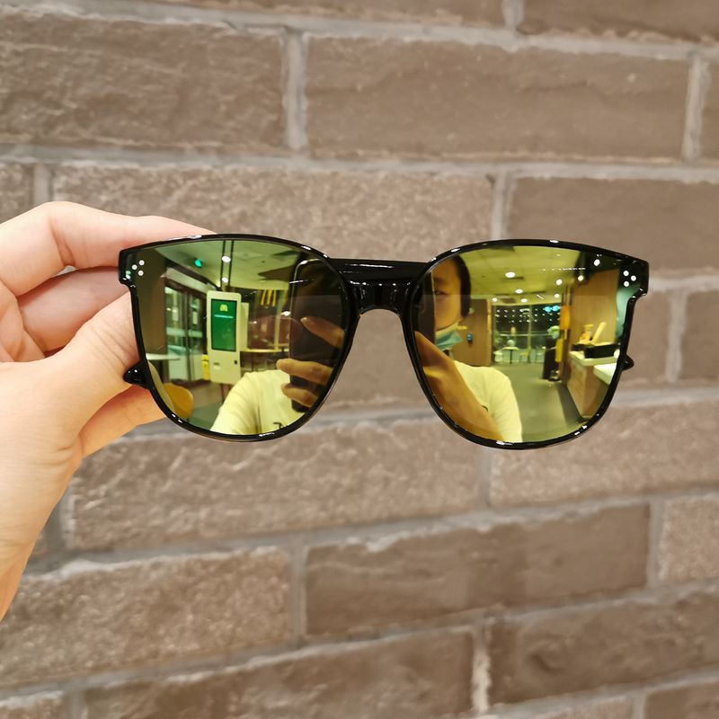 HOOR Shiny Coating Sunglasses Yellow BLACK