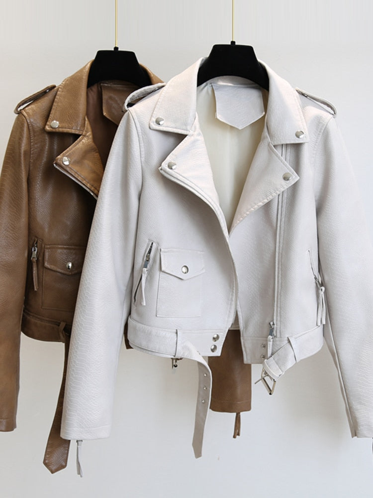 HOOR Leather Jackets with Belt