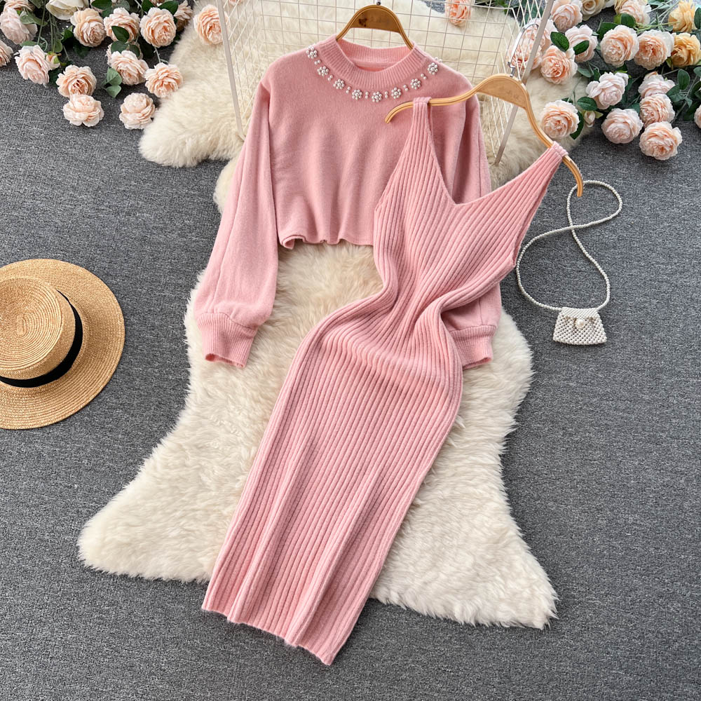 HOOR Pearl Camis Dress Pink One Size