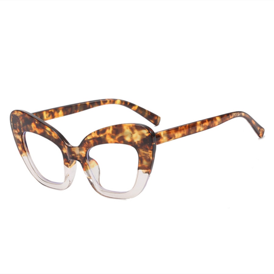 HOOR Anti Blue Cat Eye Glasses Tea Transparent