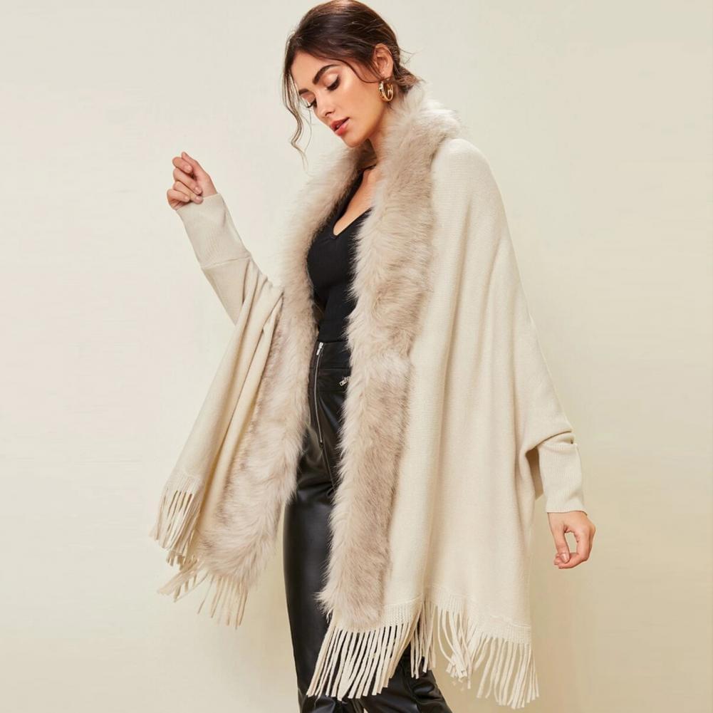 HOOR Luxury Collar Fur Cardigan