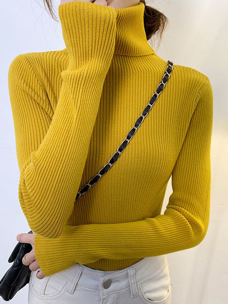 HOOR Turtleneck Sweaters Yellow One Size