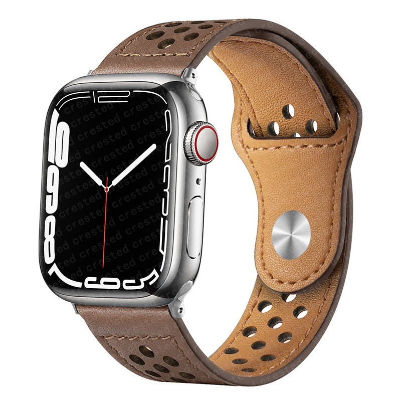 HOOR Leather strap Apple watch coffee brown