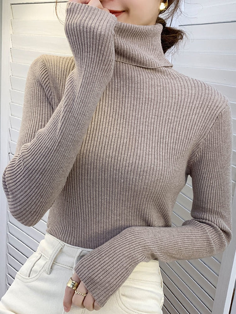 HOOR Turtleneck Sweaters Khaki One Size