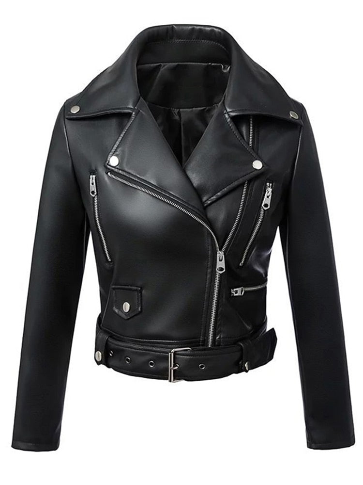 HOOR Black Leather Jackets Belt black