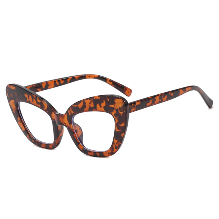 HOOR Anti Blue Cat Eye Glasses Leopard