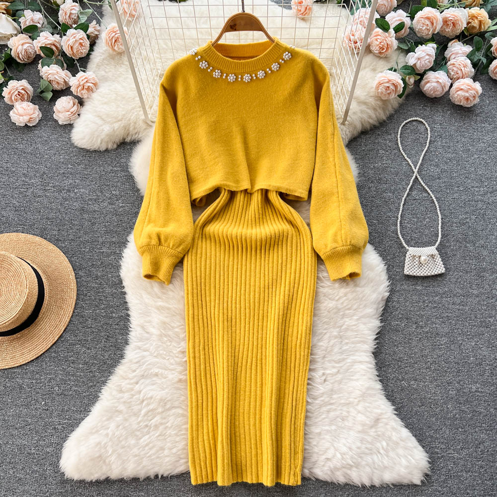 HOOR Pearl Camis Dress Mango Yellow One Size