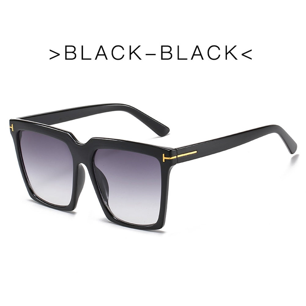 HOOR Square Sunglasses 1-Black-Black As Picture