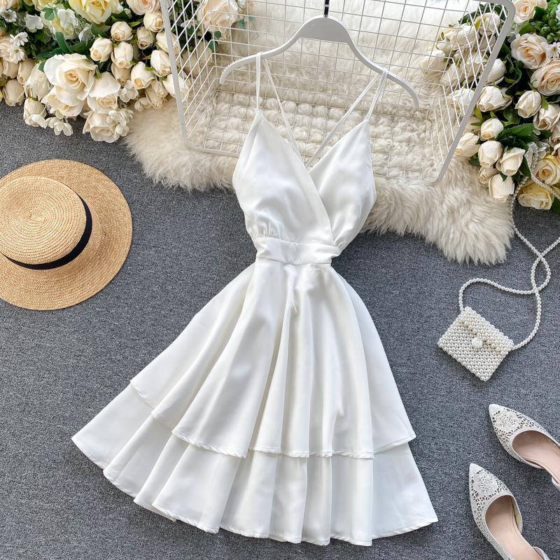 HOOR Cascade Ruffles Dress White