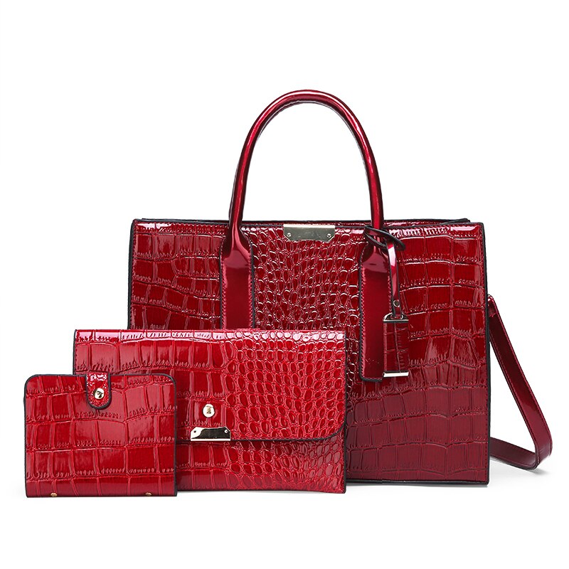 HOOR Designer Crocodile Bags Red - 3P (30cm < Max Length < 50cm)