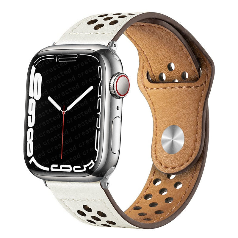 HOOR Leather strap Apple watch Ivory