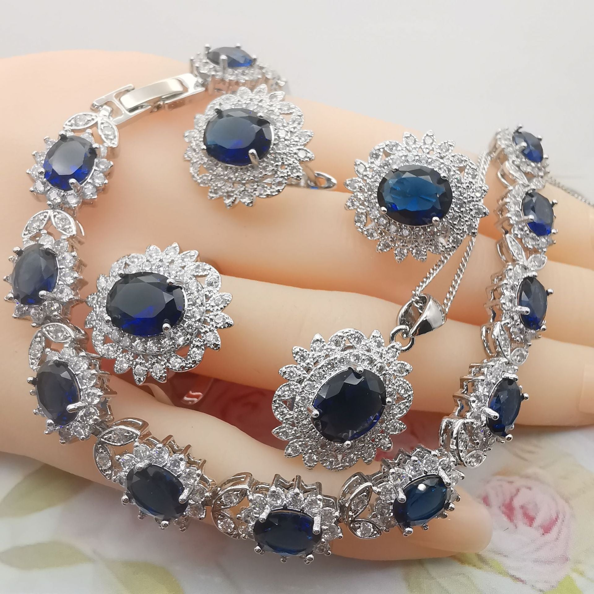 HOOR Luxurious Jewellery Set Blue
