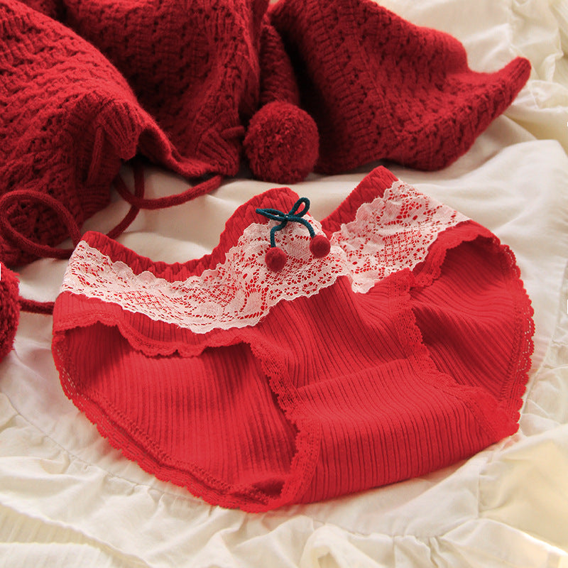 HOOR Cotton Red Panties Cherry