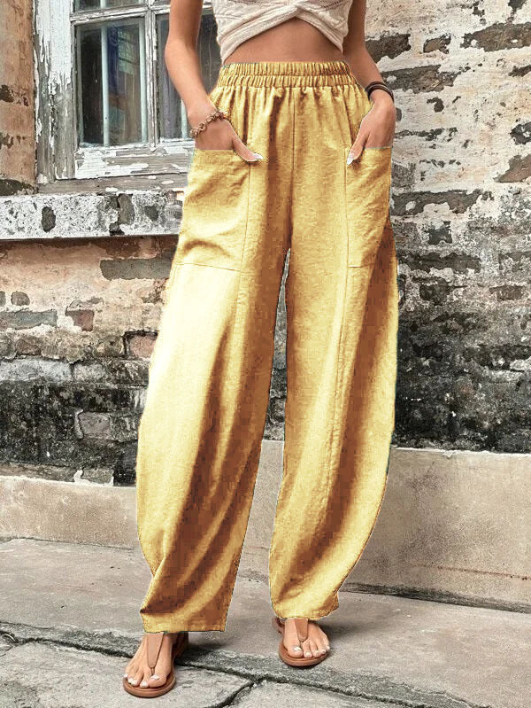 HOOR Harem With Pockets Light yellow