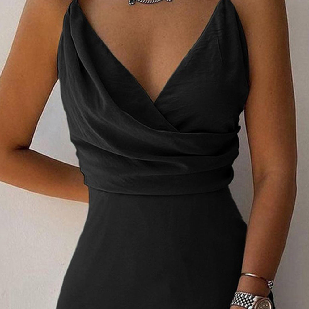 HOOR Low Cut V-neck Dress