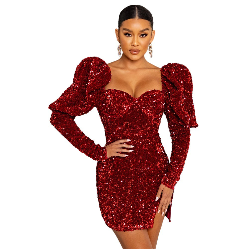 HOOR Sparkling Party Dress Red