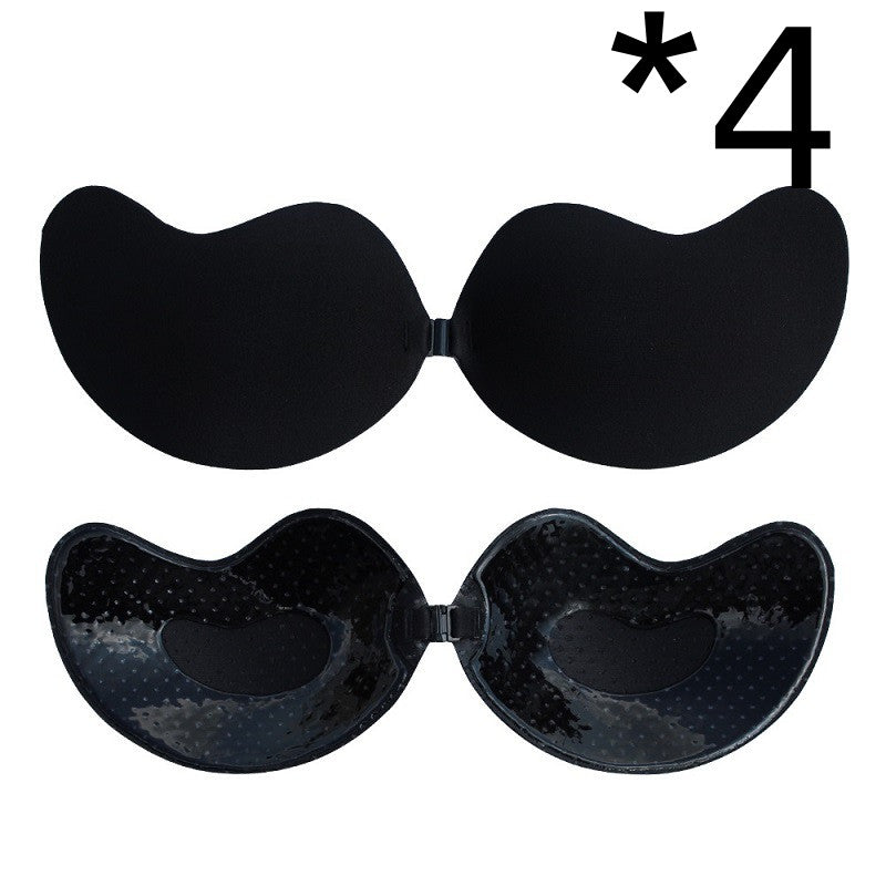 HOOR Invisible Push Up Bra 4pcs Black breathable