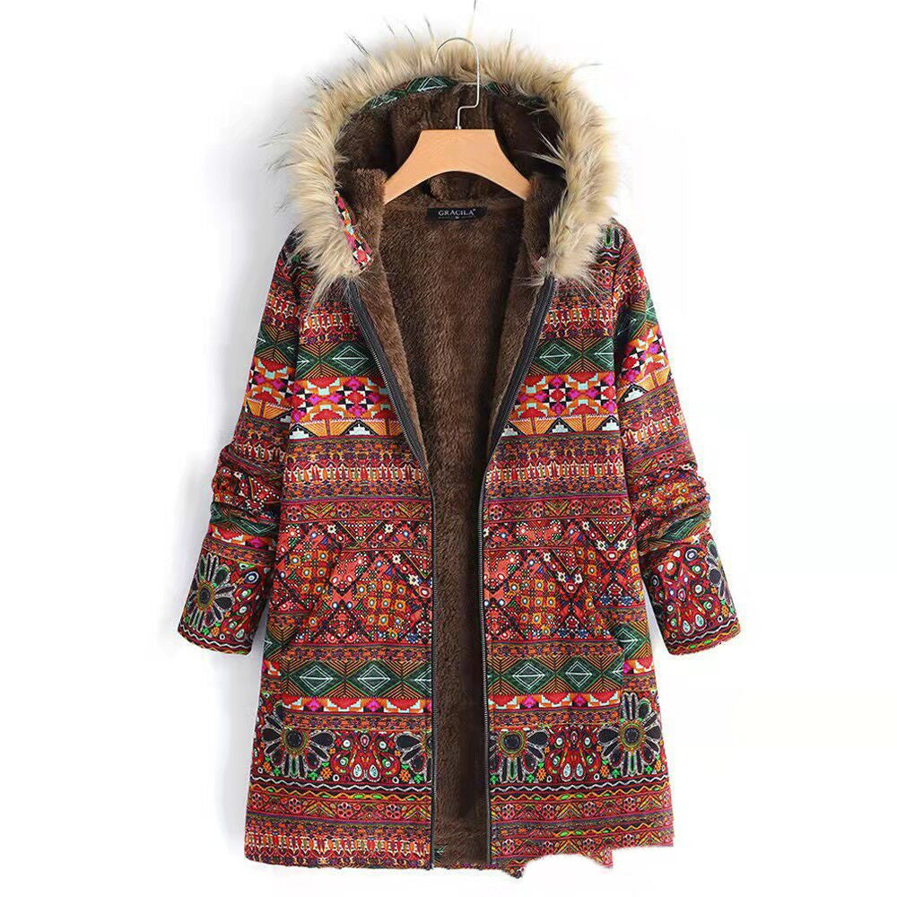 HOOR Colourful Printed Coats Red