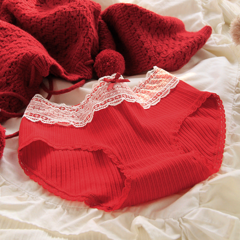 HOOR Cotton Red Panties Lace